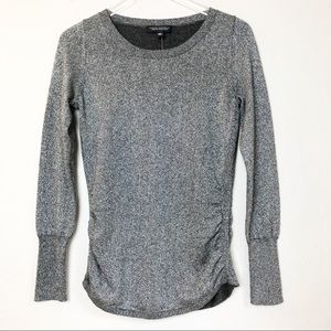 Banana Republic Metallic Silver Knit Top Size S